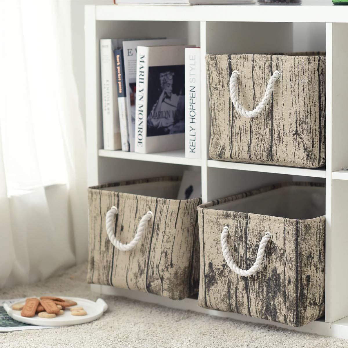TcaFmac Fabric Storage Basket, Decorative Canvas Storage Bins Baskets for Gifts Empty Tree Stump