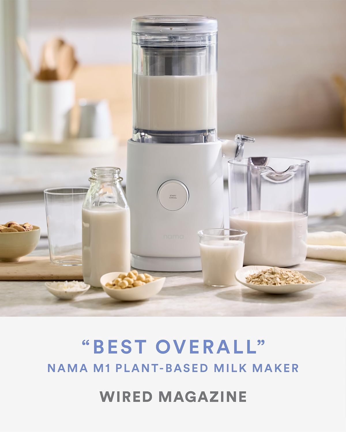 Nama M1 Plant Milk Maker – Homemade Oat, Seed, & Nut Milk Maker Machine – Smooth, Creamy Texture Barista Quality Milk in Minutes – Blends & Strains in One Container – Easy to Clean