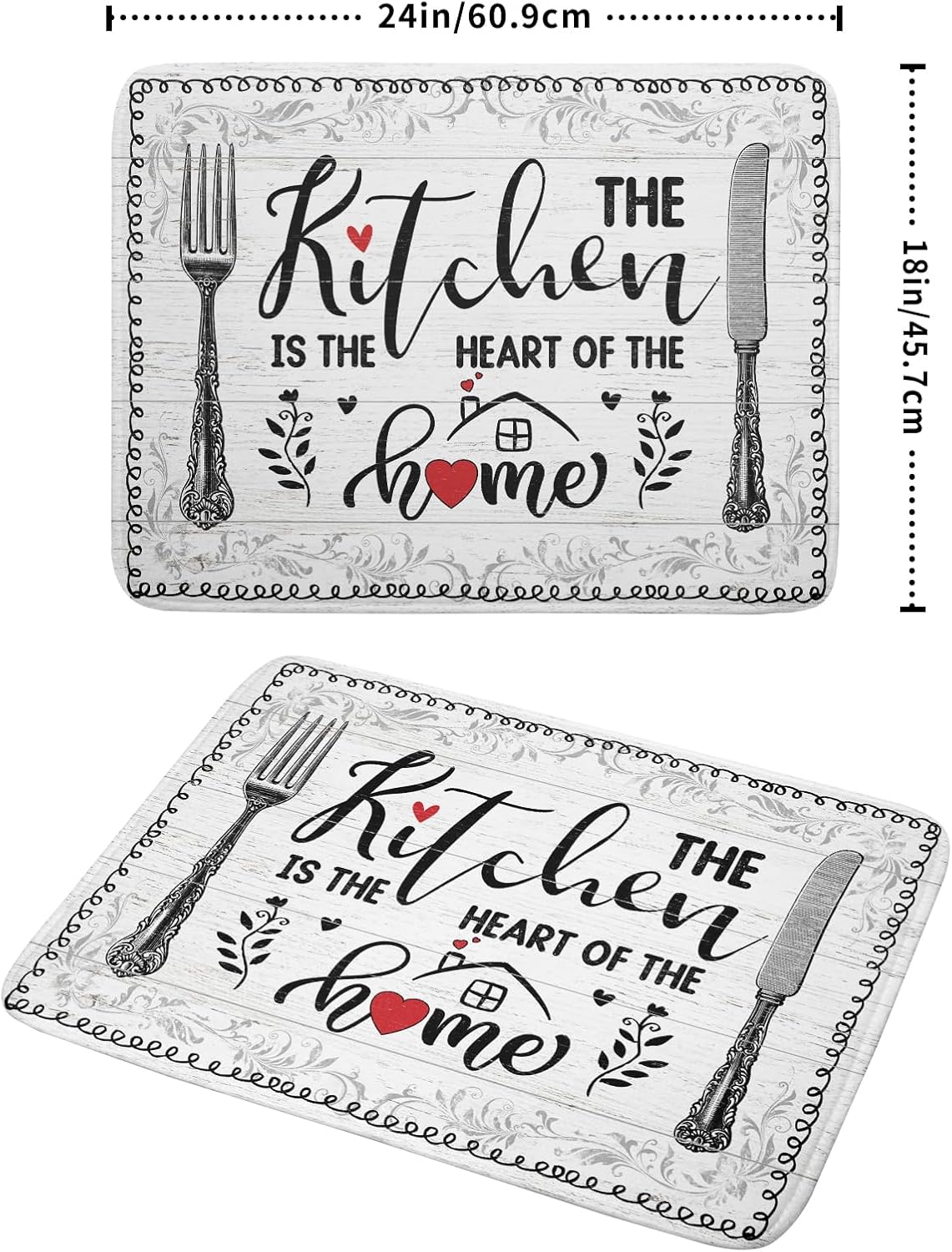 White Kitchen Dish Drying Mat 18x24 Inch Knife Fork Dish Drainer Rack Mats Microfiber Absorbent Protector for Kitchen Countertop Decor