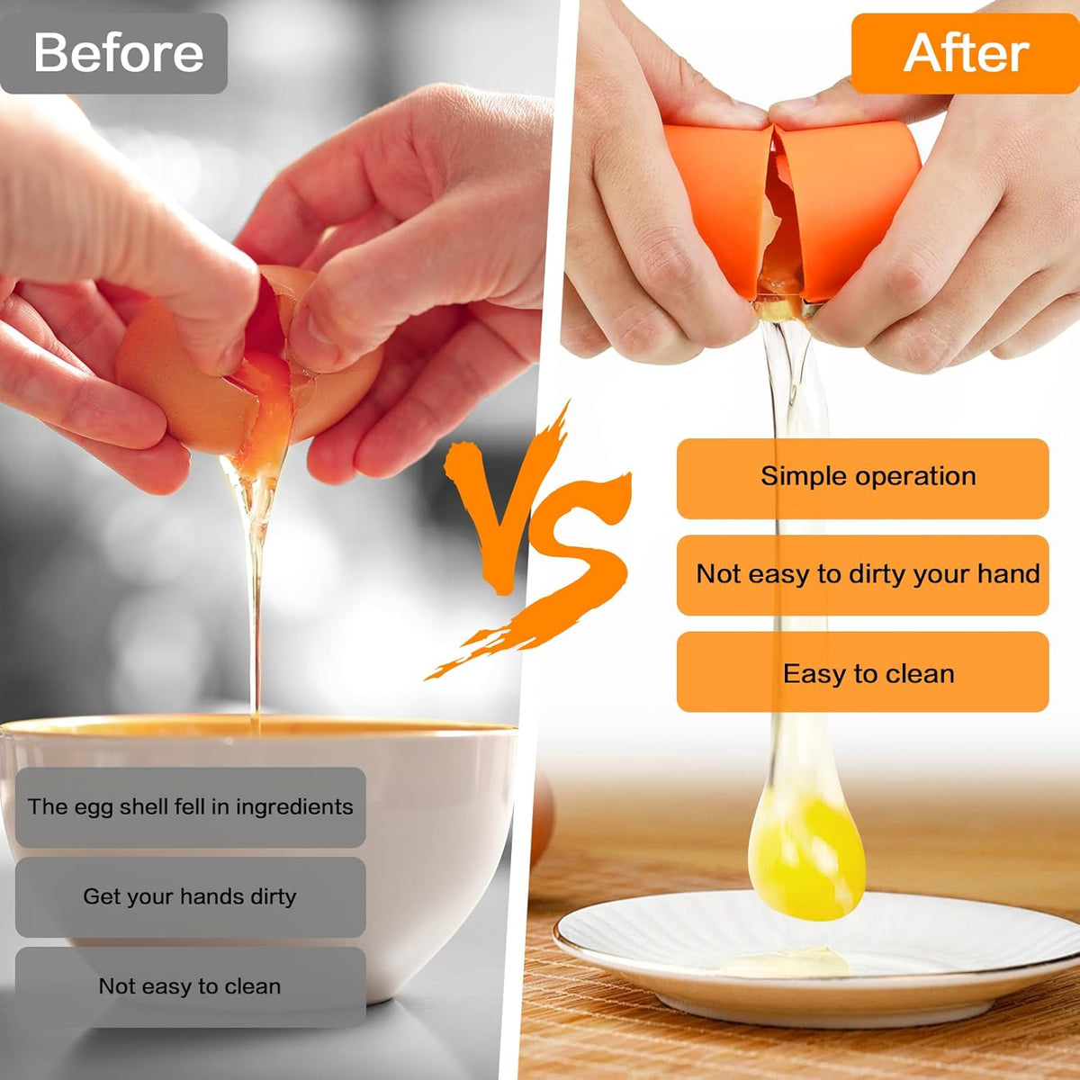 3 Pcs Egg Shell Opener,2025 Upgrades eggshell opener Egg Cracker Tool for Raw Eggs, Portable Handheld Egg Peeler Multifunctional Egg Separators-Pink Orange Yellow