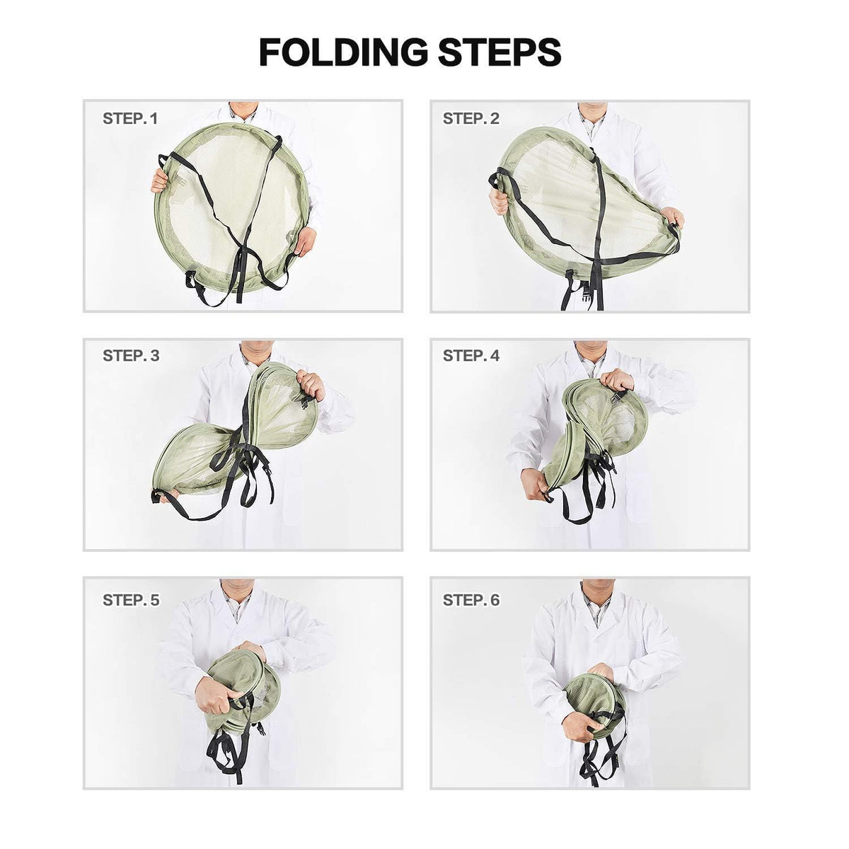 Simple Deluxe 4 Layer 24'' Herb Drying Rack with Hook, Detachable Design Hanging Dry Mesh Folding Basket Dryer for Clothes, Herbs