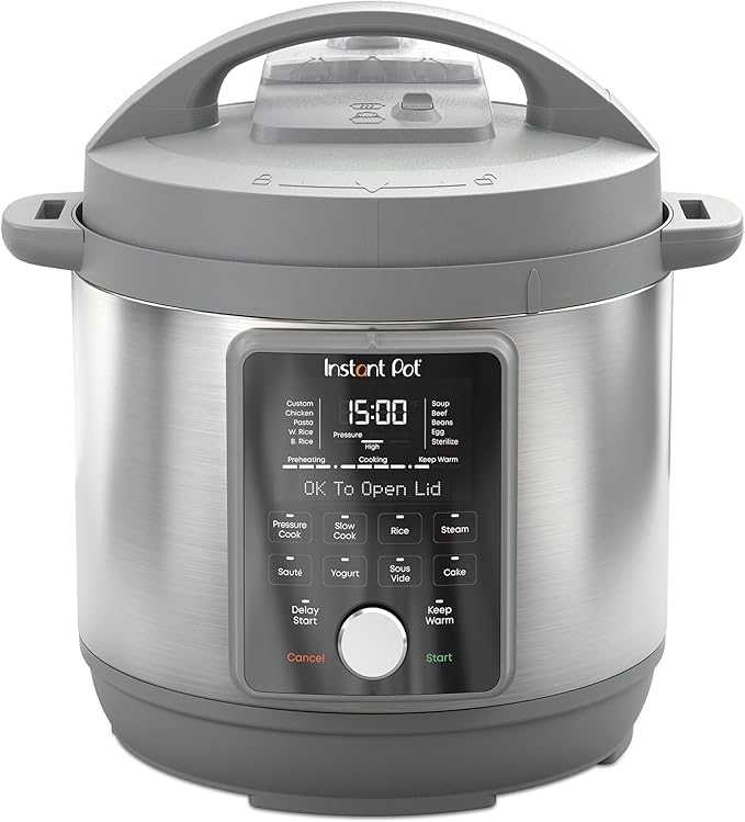 Instant Pot, 8-Quart Whisper Quiet 9-in-1 Electric Pressure Cooker, Slow Rice Cooker, Steamer, Sauté, Yogurt Maker, Warmer & Sterilizer, App With Over 800 Recipes, Stainless Steel, Duo Plus