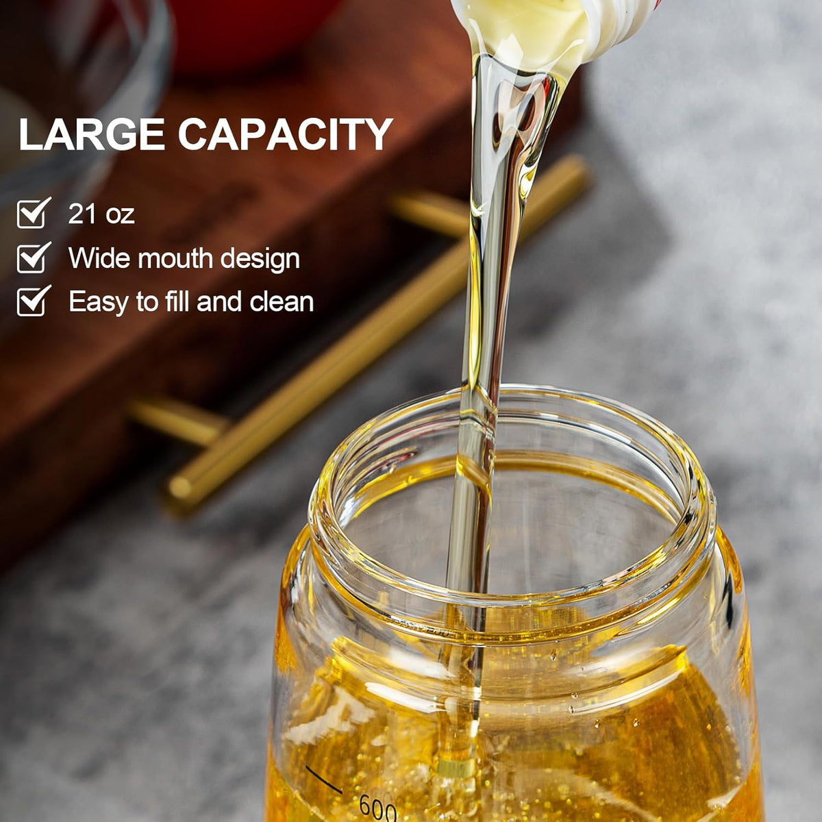 Olive Oil Dispenser Bottle for Kitchen with Leakproof and Dust Cover, Auto-Open & Close Glass Olive Oil Bottle with Non-Slip Bottom 600ml Cooking Oil and Vinegar Cruet Dispenser (Blue)
