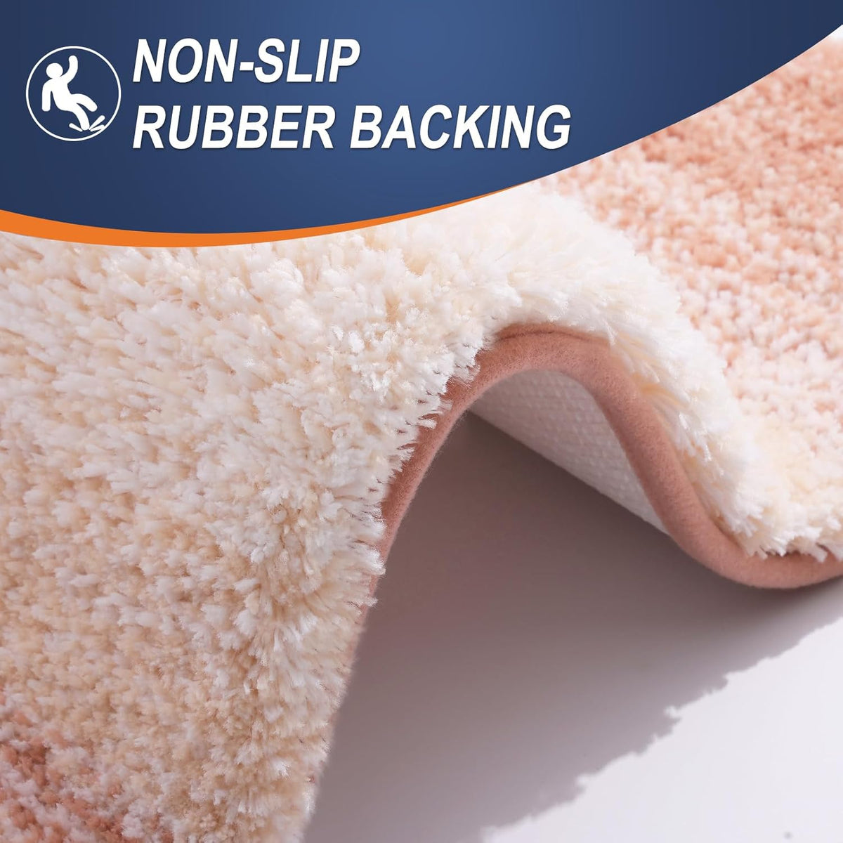 OLANLY Bathroom Rugs Mat 30x20, Extra Soft Absorbent Microfiber Bath Rugs, Rubber Backing, Quick Dry, Machine Washable Bath Mats for Bathroom Floor, Tub and Shower, Home Decor Accessories, Peach