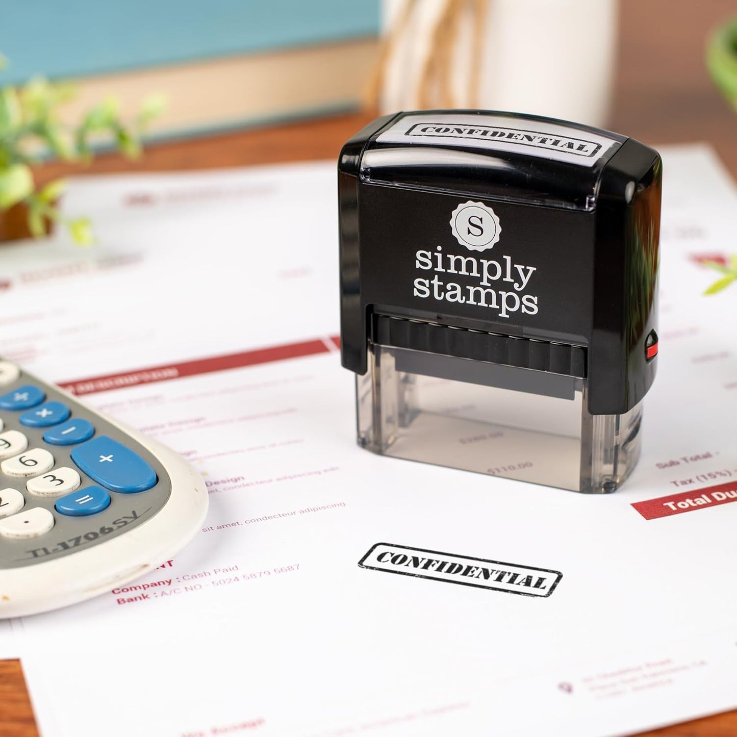 Confidential Office Stamp | 4 Different Sizes | 20 Designs | Multiple Color Options | Perfect for Quick Validation of Office Documents (Confidential, Medium)