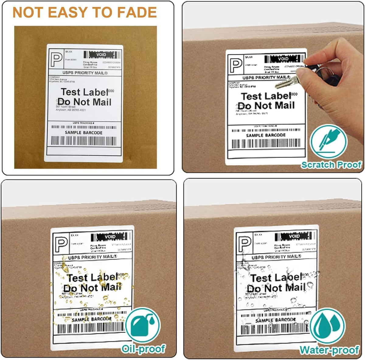 FungLam 10 Rolls 4"x6" Direct Thermal Printer Label, Shipping Labels Compatible with Zebra, Rollo and Most Thermal Printer, Perforated Postage Label Paper, 250 Labels/Roll