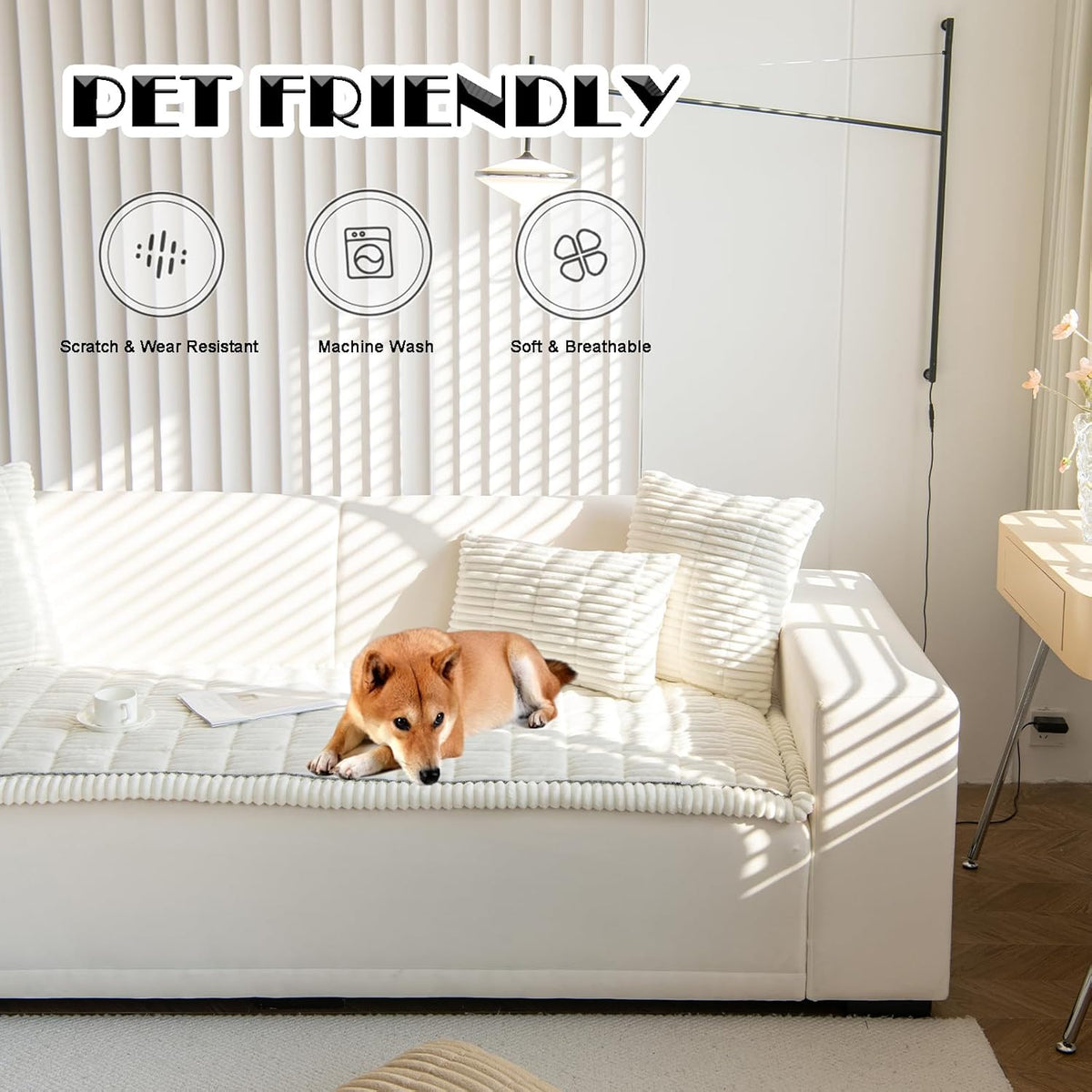 ZQFFB Pet Couch Cover Dogs Washable Non-Slip Couch Protector Pet Friendly Dog Mat for Couches and Sofas