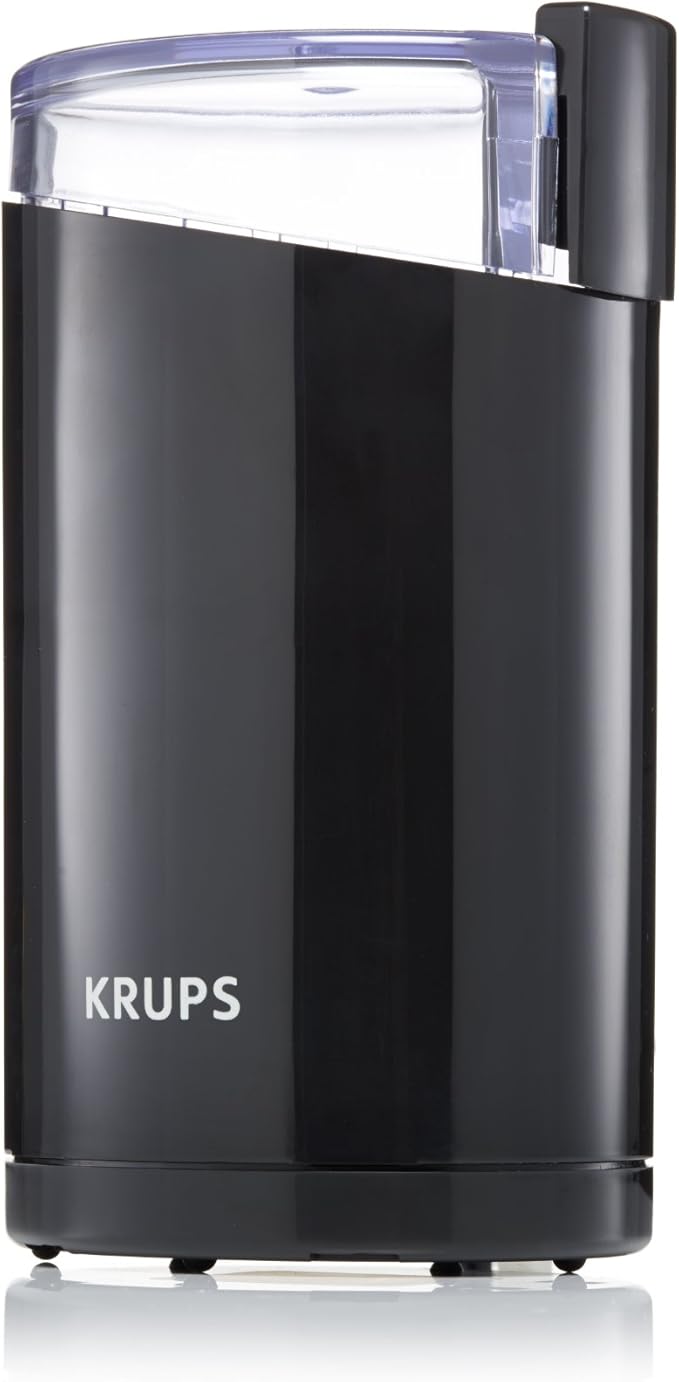 KRUPS Precision Electric Coffee Grinders, 3 oz Capacity, 200W Motor, Stainless Steel Blades for Uniform Grinding of Beans, Herb and Nuts, Coffee and Spice Grinder Electric, (Black)