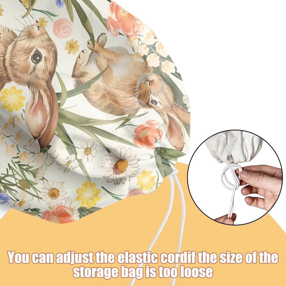 Rabbit Bunny Plastic Bag Holder, Wall Mount Grocery Bag Holder, Plastic Storage bag, Pull Rope Free Adjustment, Plastic Bag Holders for Grocery Bags, Plastic Bag Dispenser for Home Kitchen Pantry