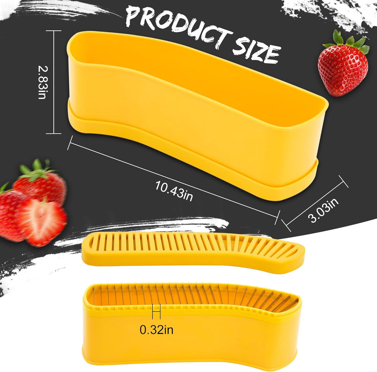 Fruit Slicer Banana Cutter, Strawberry Slicer, Cucumber, Speed for Egg Hot Dog Grape, Strawberry Cutter kitchen gadget(Yellow)
