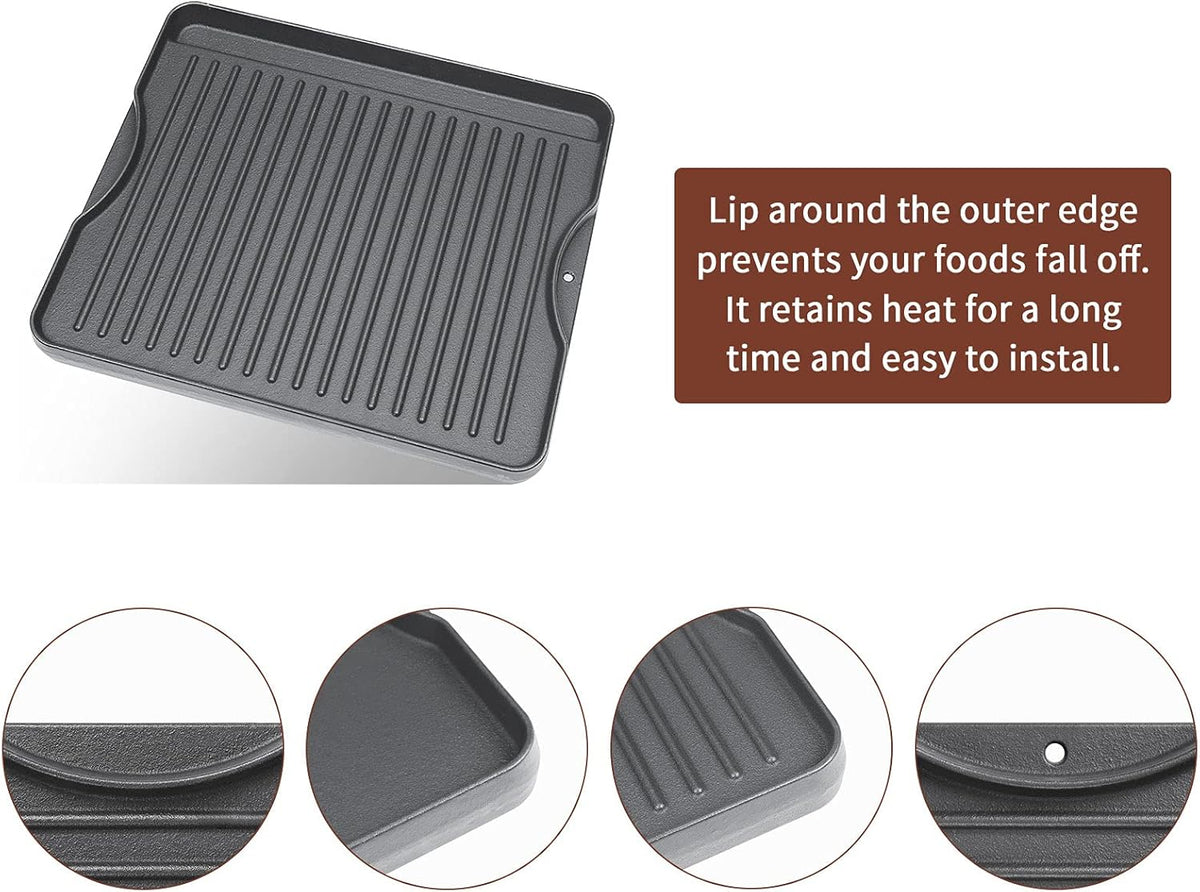 Cast Iron Griddle for Camp Chef, Reversible Griddle for Outdoor Cooking 14" x 16" for Camp Chef 2 Burner Stove Explorer 2-Burner, 3-Burner, 2X, 3X, Single Burner Stove