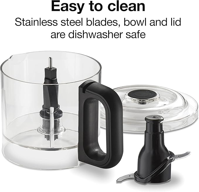 Proctor Silex Durable Electric Vegetable Chopper & Mini Food Processor with 2 Speeds for Chopping, Puree & Emulsify, 3.5 Cups, Silver