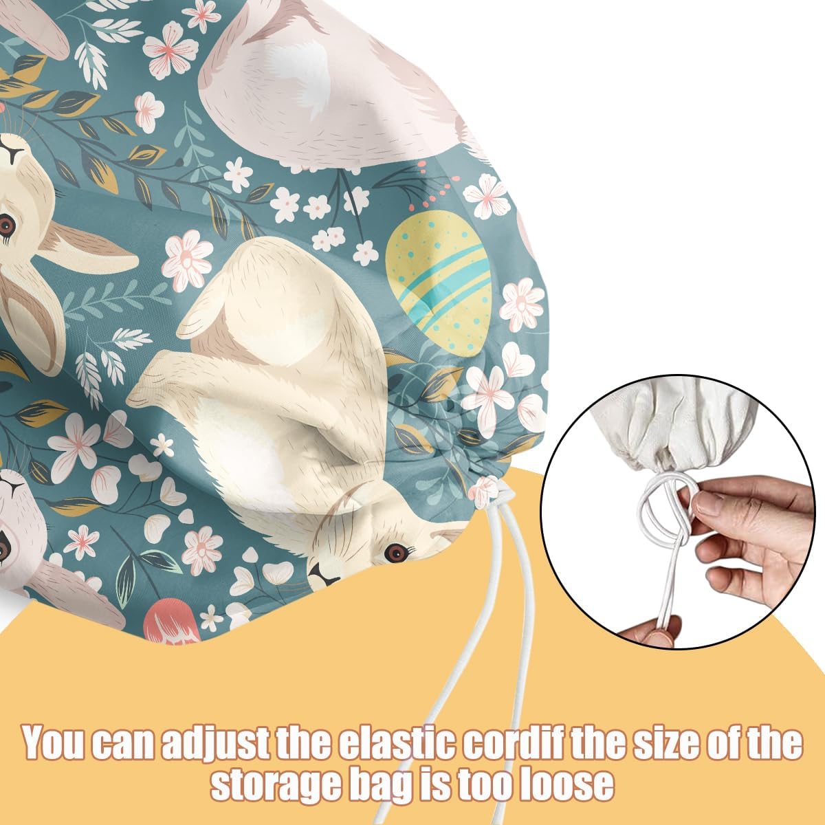 Rabbit Bunny Plastic Bag Holder, Wall Mount Grocery Bag Holder, Plastic Storage bag, Pull Rope Free Adjustment, Plastic Bag Holders for Grocery Bags, Plastic Bag Dispenser for Home Kitchen Cabinet