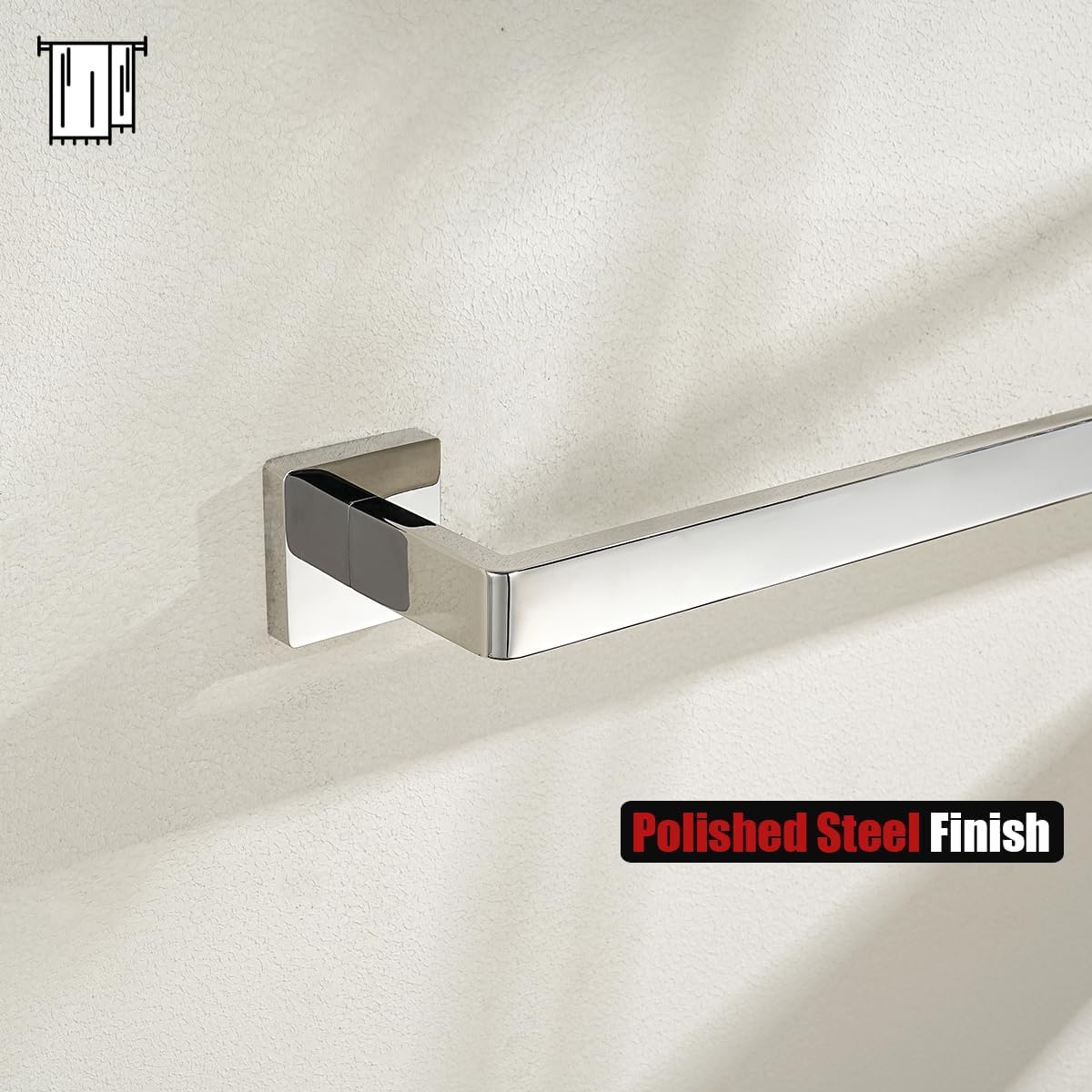 JQK Polished Towel Bar, Rounded Edges 29.41 Inch Towel Rack, 304 Stainless Steel Bathroom Wall Mount, Useable Length 27 Inch, TB250L27-CH
