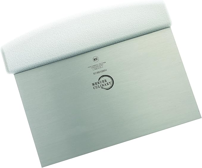 Mercer Culinary Millennia Bench Scraper, 5 7/8 Inch x 3 1/2 Inch Blade, White Handle