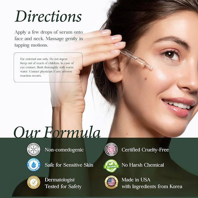 CLARA'S NEW YORK Glycolic Acid Facial Serum with Vitamin E for Exfoliating Smoothing Glowing Face Skin - Made in USA 30ml (1Fl/Oz) (Collagen)
