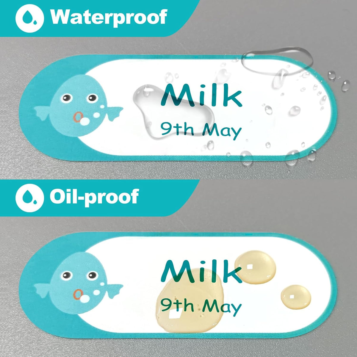 Kingtac 528 Pcs 1''x2.5''Milk Breast Bottle Labels,Baby Bottle Labels for Daycare,Food Grade Safety Stickers，Writable Label for Food Containers,Waterproof, Stain-Proof and Scratch-Resistant