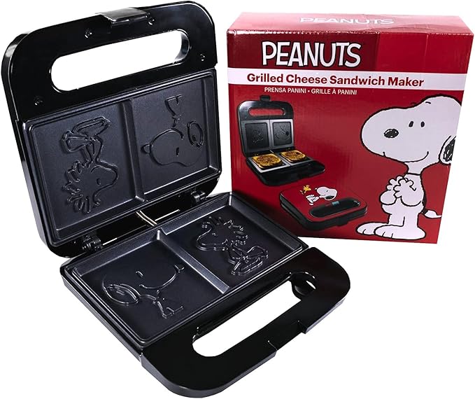 Uncanny Brands Peanuts Grilled Cheese Maker - Make Snoopy and Woodstock Sandwiches - Kitchen Appliance