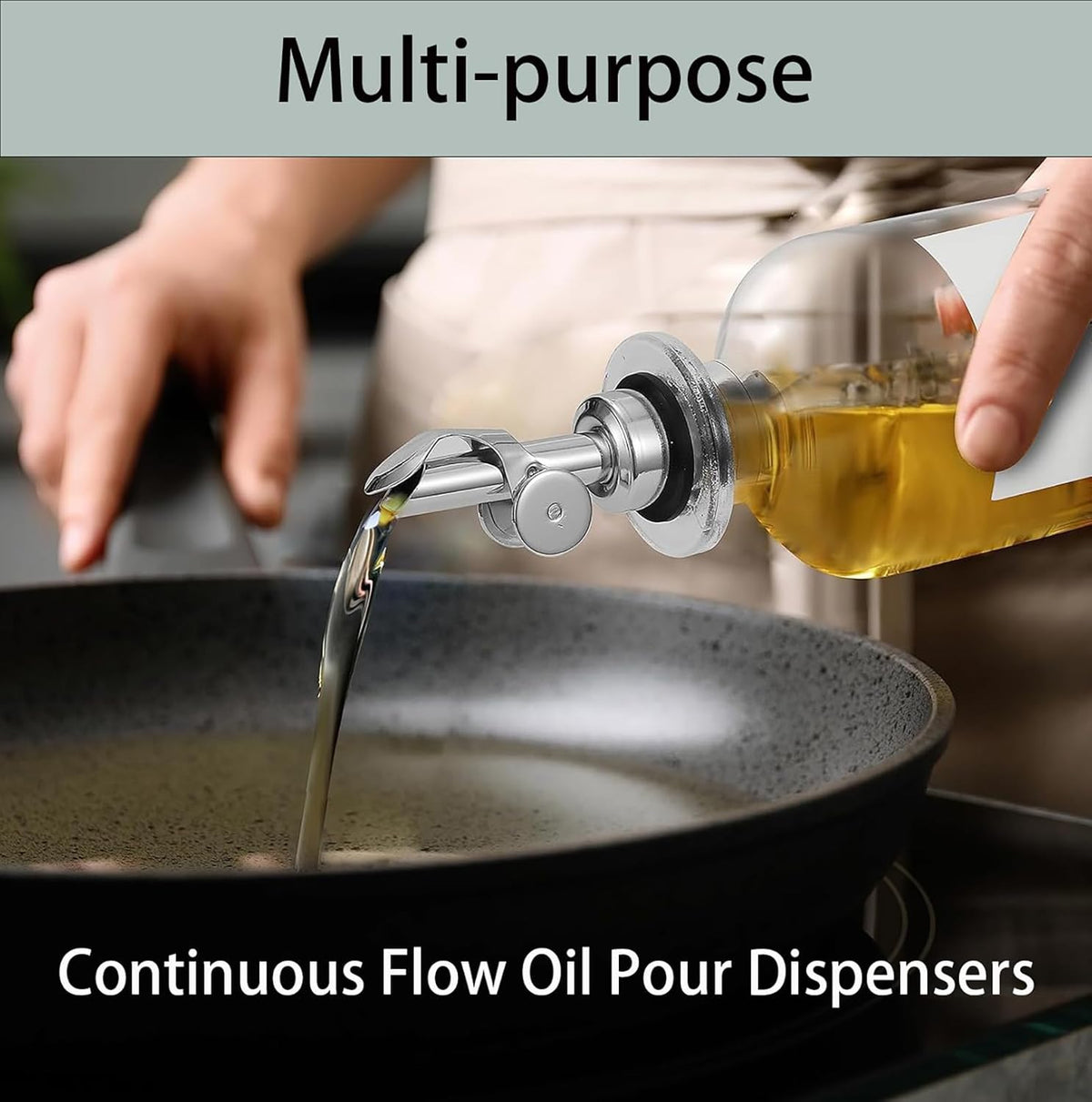 Pafusen 6 Pack Auto Flip Olive Oil Dispenser, Liquor Pour Spout, Oil Dispenser for Kitchen, Easily Turn Your Bottles into Dispensers for Liquor, Vinegar, Coffee Syrup or Oils, Weighted Pourer, Silvers