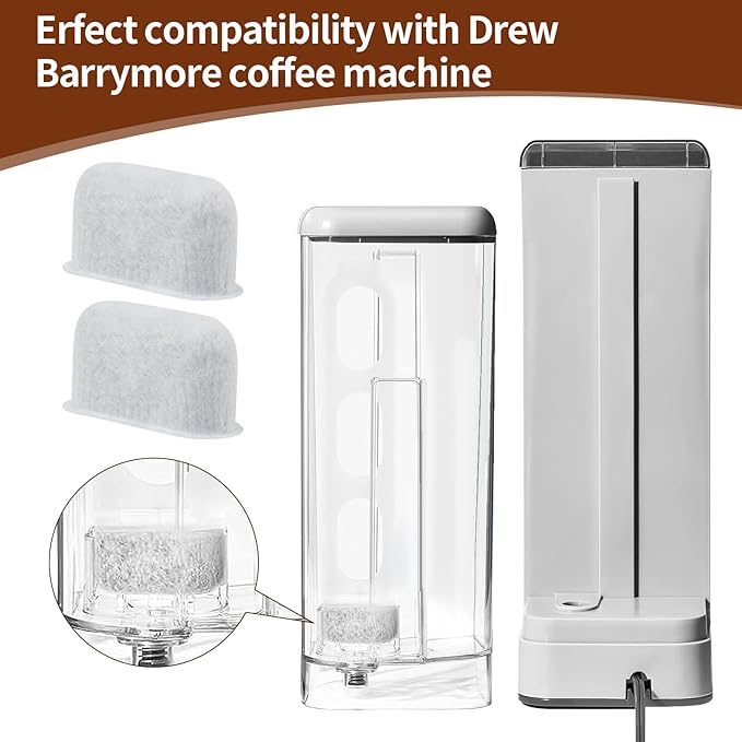 8Pcs Replacement Coffee Filters Compatible with Drew Barrymore Coffee Maker, Coffee Filters for Beautiful Coffee Maker Charcoal Water Filters
