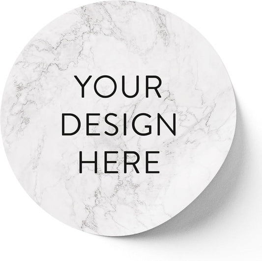 100 Custom Vinyl Stickers - Upload Your own Image, Text, Design, Logo - Personalized Logo Labels for Handmade, Packaging, Bottle, Jars, Candle, Brand Stickers (Silver Marble, 2x2)