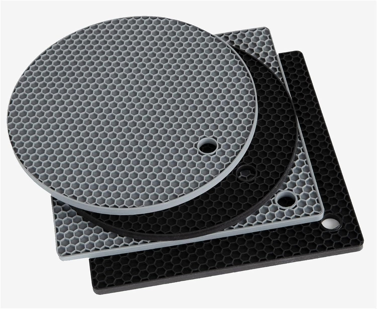 Joyhalo Trivets for Hot Dishes - Hot Pads for Kitchen, Silicone Pot Holders for Hot Pots and Pans, Silicone Mats for Kitchen Countertops, Table, Flexible Easy to Wash and Dry