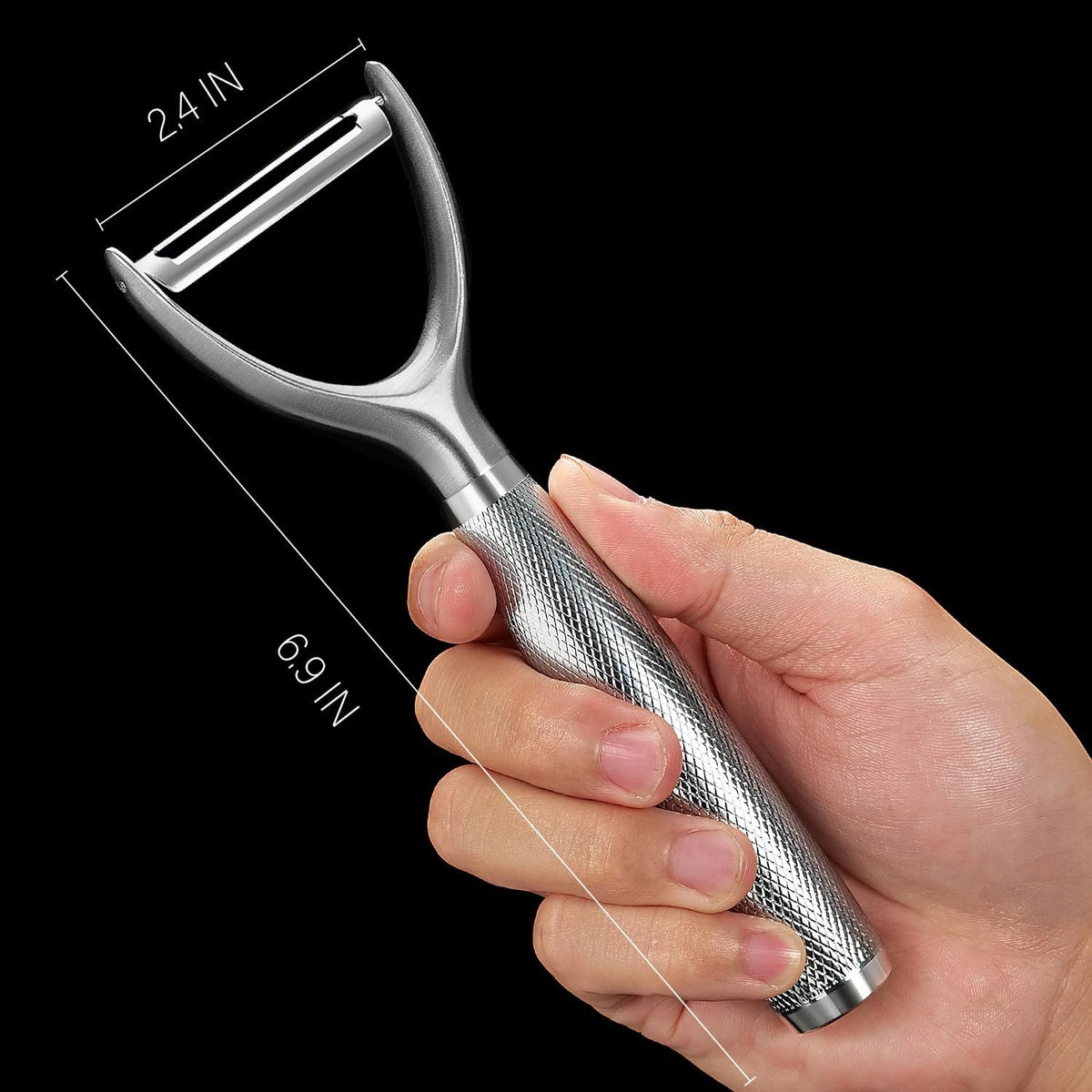KULUNER Y-Type Vegetable Peeler, Silver Chrome Finish, 304 Stainless Steel Blade, Ultra Sharp Potato Peeler for Apples, Carrots, Heavy Duty Kitchen Peeler