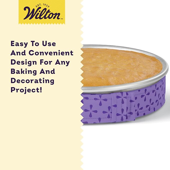 Wilton Bake Even Cake Strips, Prevents Domed Tops & Cracked Edges for Moist, Level Cakes, Fits 8-Inch & 10-Inch Round Cake Pans, 2-Piece Set
