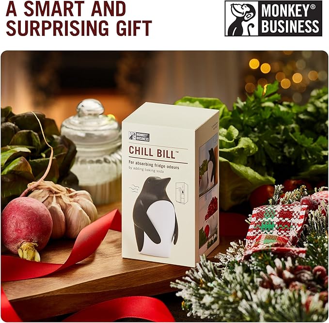 Monkey Business Chill Bill Refrigerator Deodorizer, Baking Soda Container, Baking Soda Fridge, Baking Soda Fridge Deodorizer, Cute Gifts, Kitchen Gadgets
