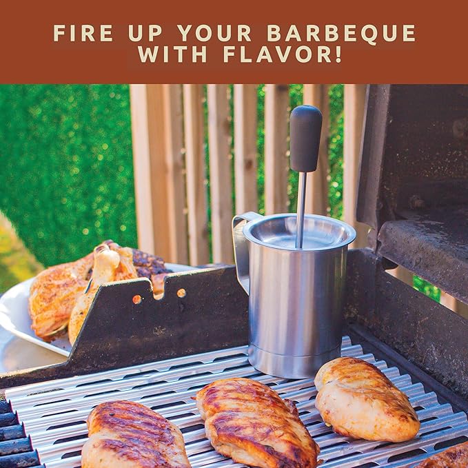 Bellemain Basting Pot & Brush Set - Silicone Basting Brush for Cooking, Smoking & BBQ Grill - Meat Baster Set