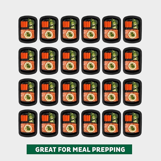 Freshware Meal Prep Containers [50 Pack] 1 Compartment with Lids, Food Storage Containers, Bento Box, BPA Free, Stackable, Microwave/Dishwasher/Freezer Safe (32 oz)