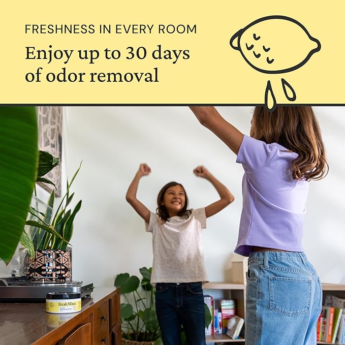 Fresh Wave Lemon Odor Removing Gel, 7 oz., Pack of 3 - Safer Odor Absorbers for Home, Natural Plant-Based Odor Eliminator, Every 7 oz. lasts 15-30 Days, For Cooking, Trash & Pets