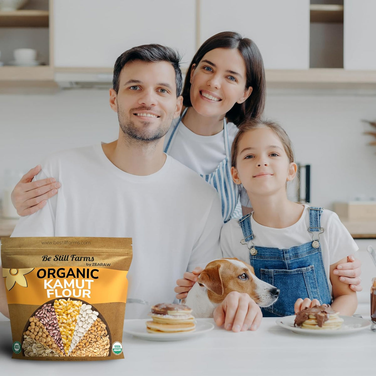 Be Still Farms Kamut Flour Organic Bulk - Bread Flour for Baking (4.8 lb) Khorasan - Organic Whole Wheat Flour Unbleached - High in Fiber | USA Grown | USDA Certified | Vegan | Non-GMO