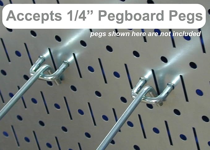 Wall Control Kitchen Pegboard Organizer Pots and Pans Storage Rack Organization Kit with Metallic Silver Pegboard and Black Accessories
