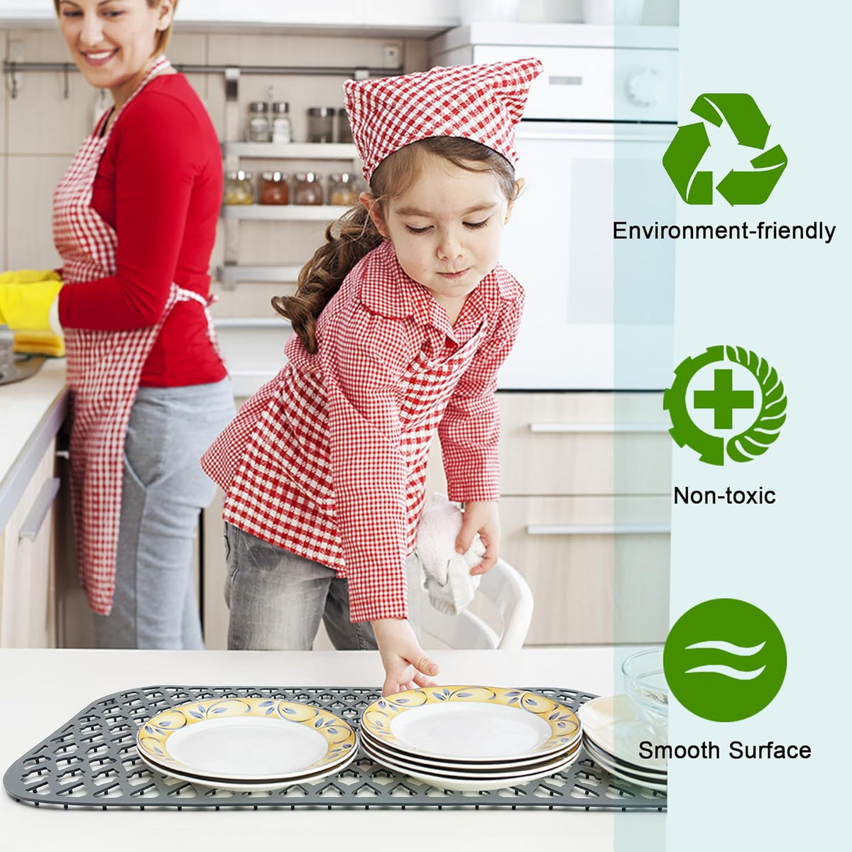 Sink Protectors for Kitchen Sink, Large Silicone Mats Grid for Bottom of Farmhouse (30”x14”)