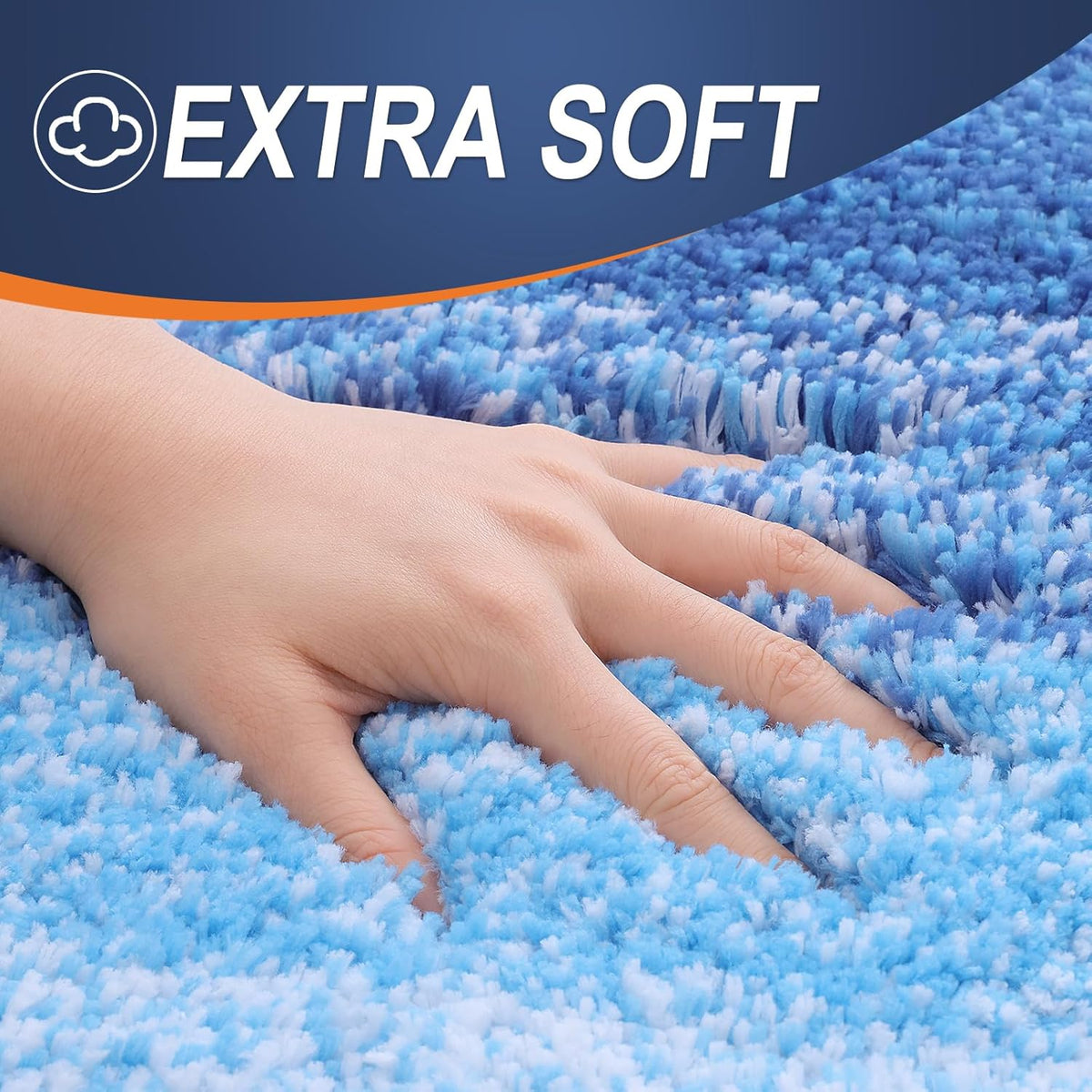 OLANLY Bathroom Runner Rugs 47x24, Extra Soft Absorbent Microfiber Bath Rugs, Rubber Backing, Quick Dry, Washable Bath Mats for Bathroom Floor, Tub and Shower, Home Decor Accessories, Light Royal Blue