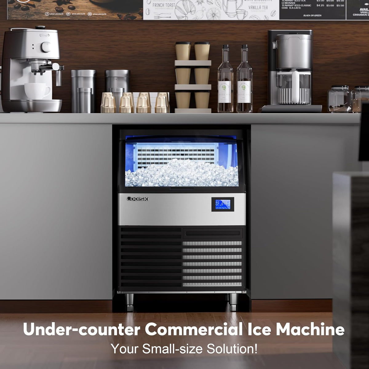 Commercial Ice Maker Machine 360LBS/Day, 26’’ Under Counter Ice Maker with 700W SECOP Compressor/Large Storage Capacity, ETL Approved Ice Machine for Bars/Home