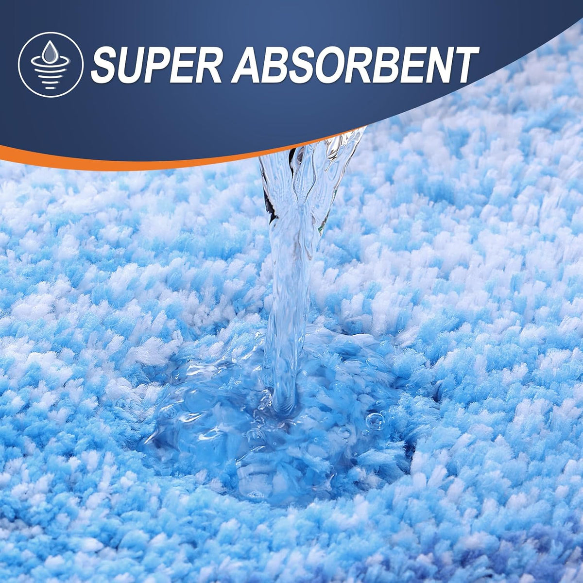 OLANLY Bathroom Rugs Mat 36x24, Extra Soft Absorbent Microfiber Bath Rugs, Rubber Backing, Quick Dry, Washable Bath Mats for Bathroom Floor, Tub and Shower, Home Decor Accessories, Light Royal Blue