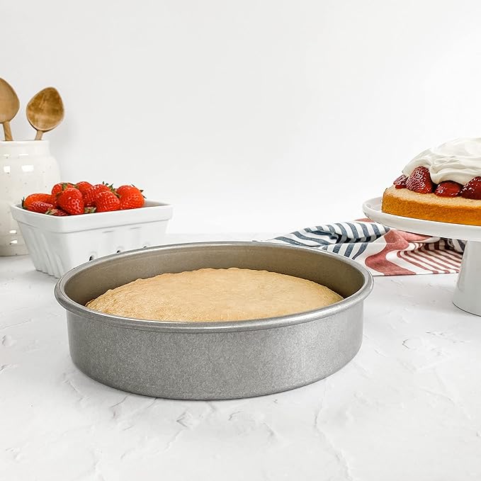 USA Pan Bakeware Aluminzed Steel 5-Piece Set Half, Cookie Sheet, Loaf, Square, Round Cake Pan