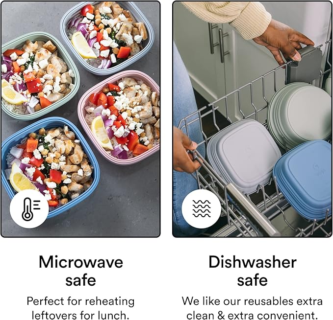 STOJO Collapsible Sandwich Box – 24oz, Reusable Food Storage Container, Silicone Bowl for Hot/Cold Food – Meal Prep, Lunch, Camping, Hiking – Dishwasher Safe (Set of 1, Cashmere)