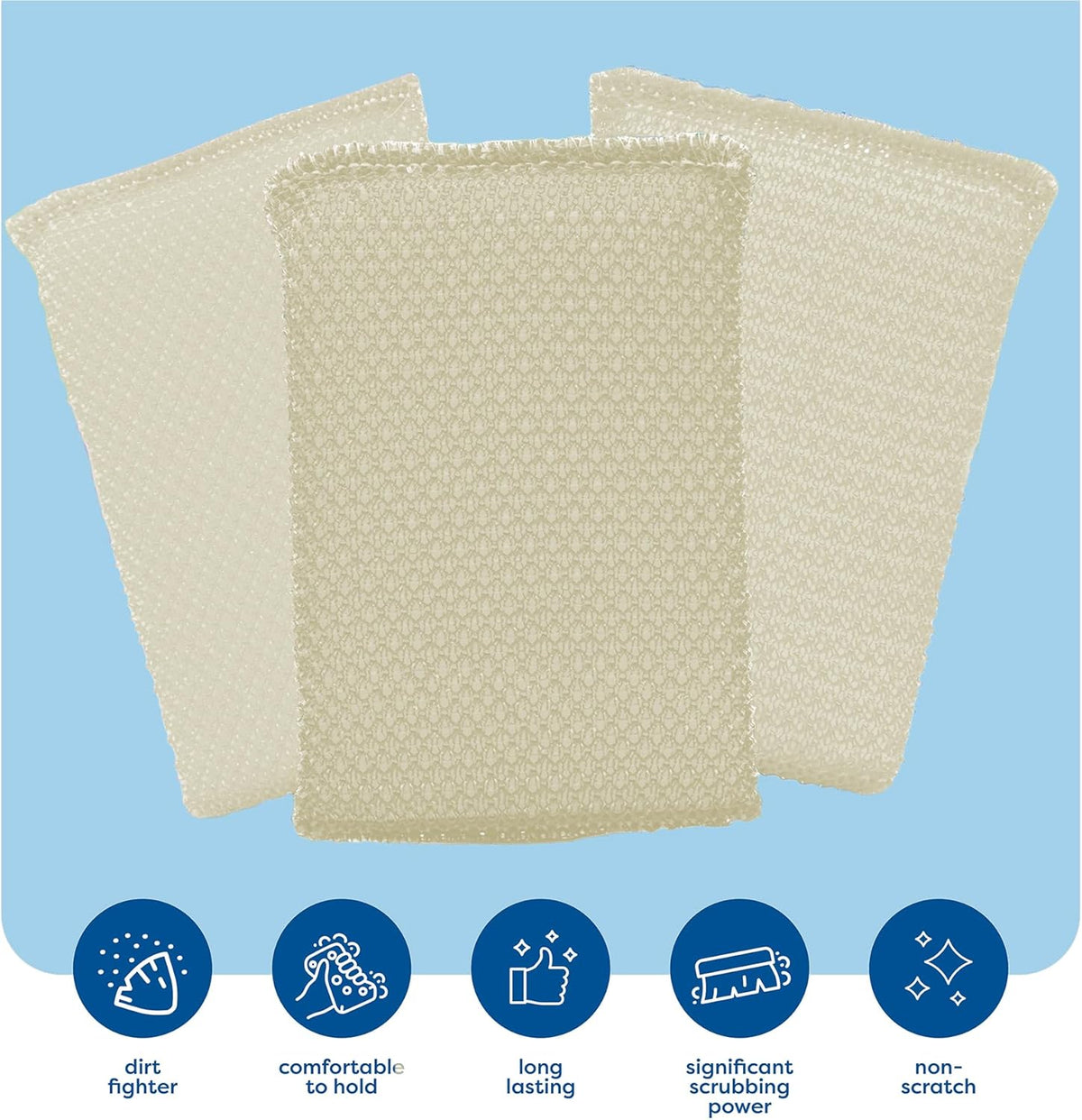 12 Pack Scrub Sponges Kitchen by SCRUBIT, Multi-Purpose Scouring Pads, Non-Scratch Cleaning Sponges for Dishes, Pots & Non-Stick Cookware - Long Lasting Dish Scrubbers for Kitchen, Bathroom & More