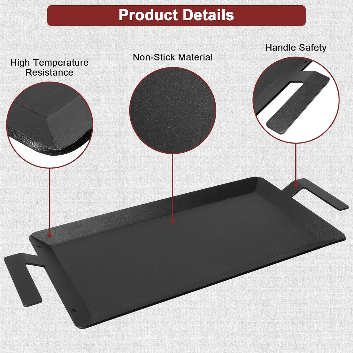 Carbon Steel Griddle - Professional Cookware Griddle Pan for Induction, Stove Top, Gas Grill, Cooktop, Electric and more, 24" x 10" NonStick Flat Top Griddle Plate Skillet, Indoor/Outdoor Use