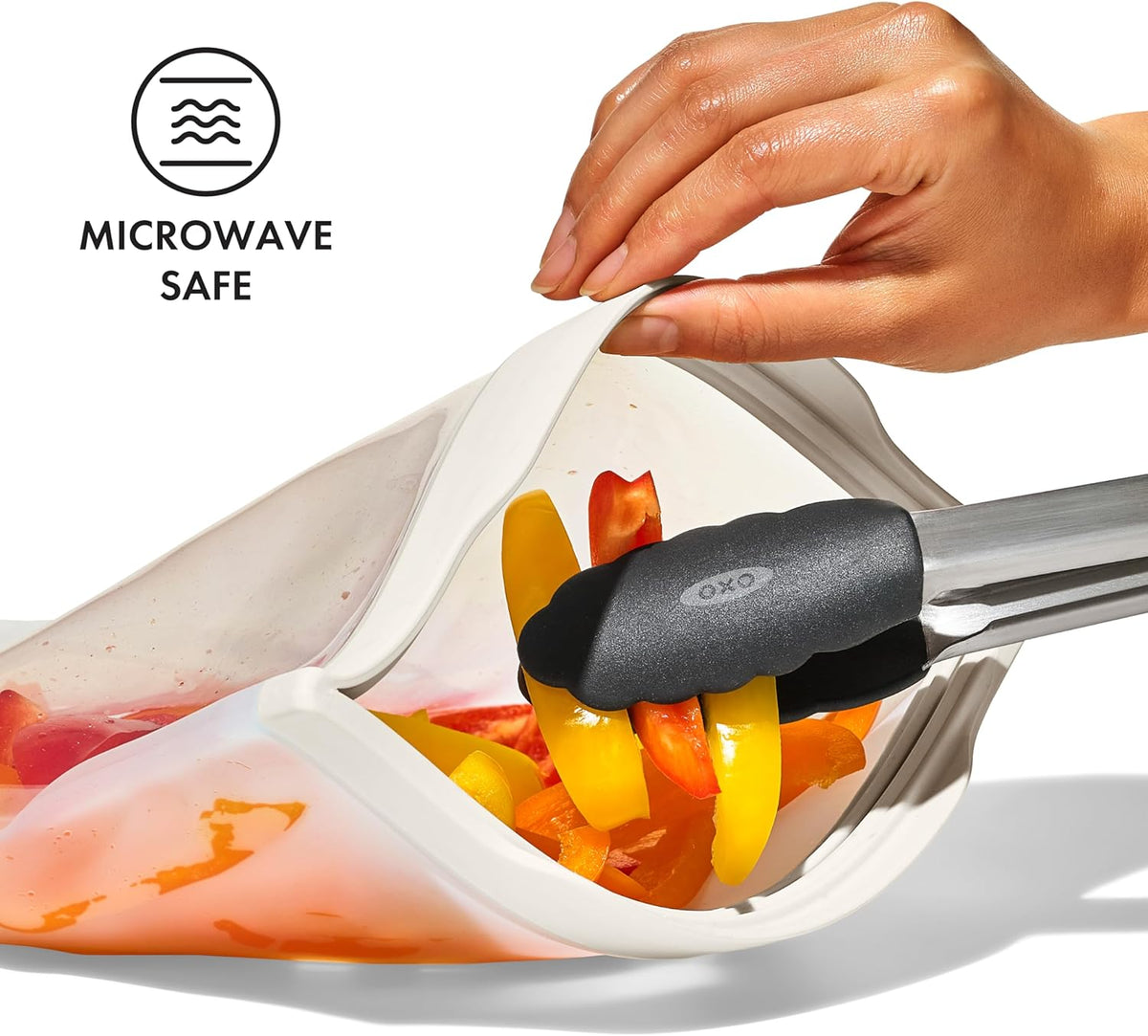 OXO Good Grips Silicone Reusable Bag - Stand-Up Cup (8 oz) - Oat