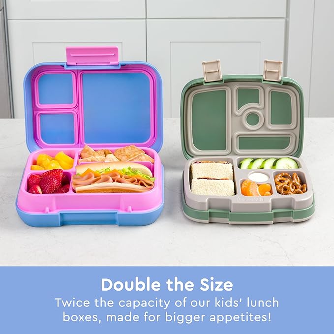 Bentgo Pop - Leak-Proof Lunch Box & Removable Divider for Ages 8+ & Teens - Lunch Container Holds 5 Cups of Food; 3-4 Compartments; Microwave/Dishwasher Safe; 2 Year Warranty (Periwinkle/Pink)