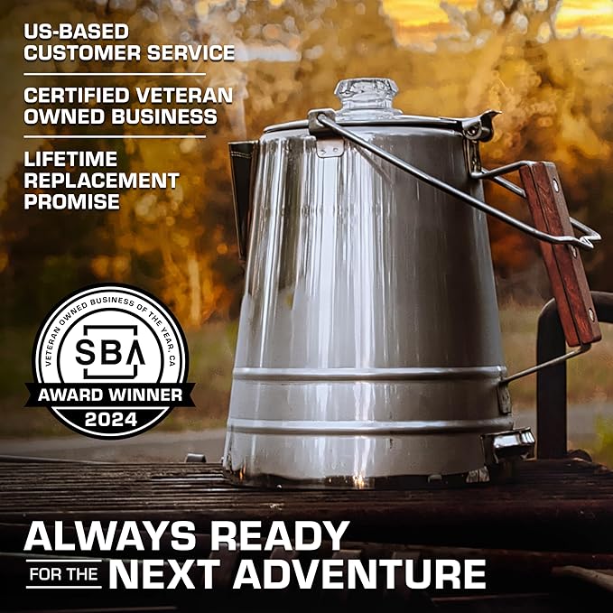 COLETTI Scoutmaster Coffee Percolator Camping — The Ultimate Camping Coffee Maker [24 Cup]