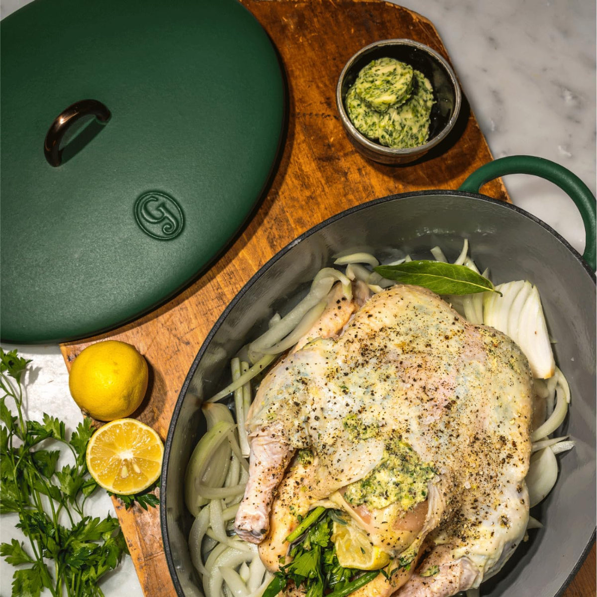 Great Jones Dutchess Cast Iron Dutch Oven Pot With Lid (Broccoli) - Large 6.75 Quart Size, Dual Handles - All Stovetop Safe - 500° Dutch Oven For Bread Baking | Dishwasher Friendly