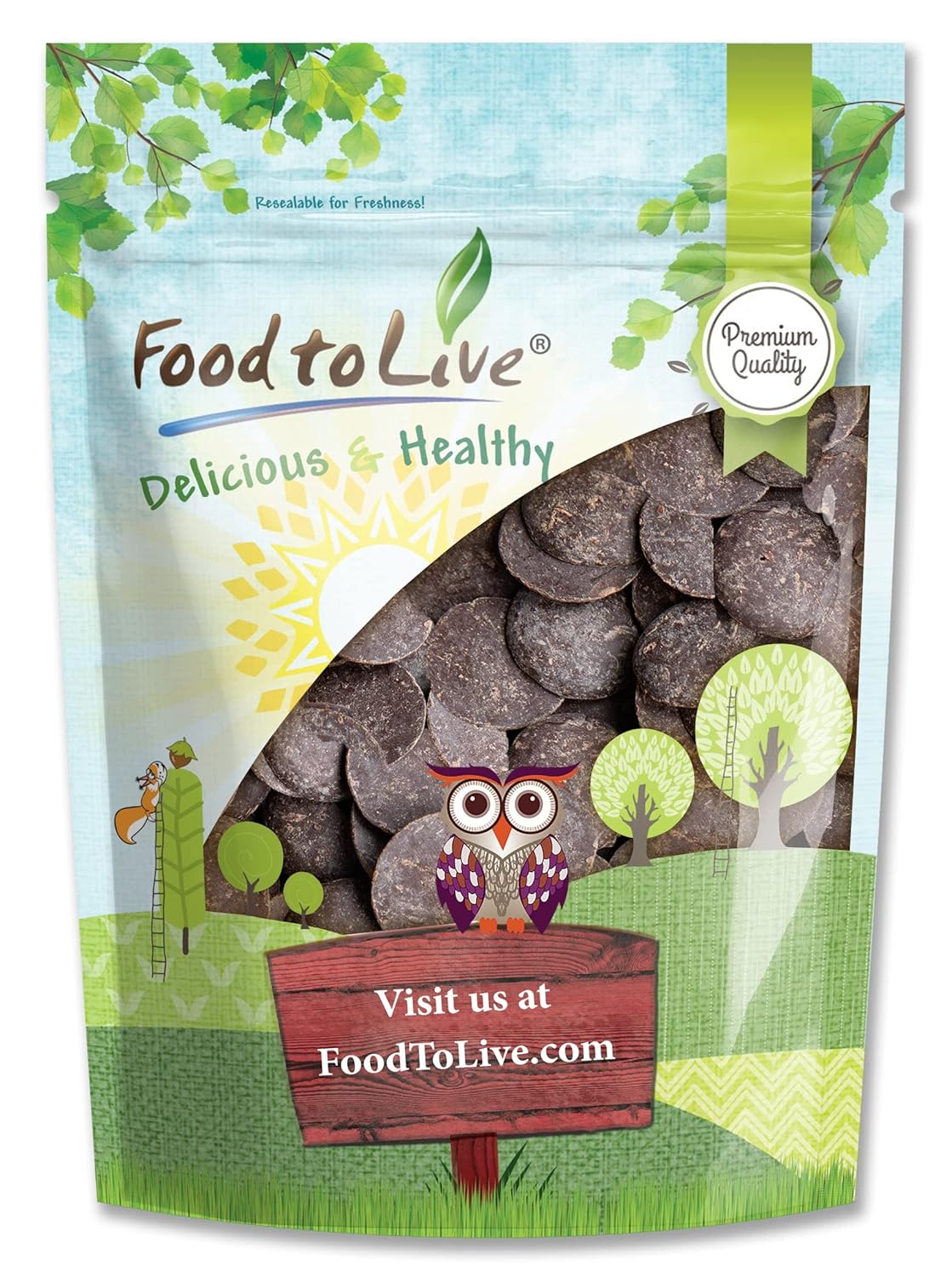 Food to Live Cacao Paste Wafers, 12 Ounces - Premium Raw Cacao Liquor, Pure, Unsweetened, Vegan, Bulk. Rich in Antioxidants, Essential Minerals. Perfect for Homemade Desserts, Chocolate Bars