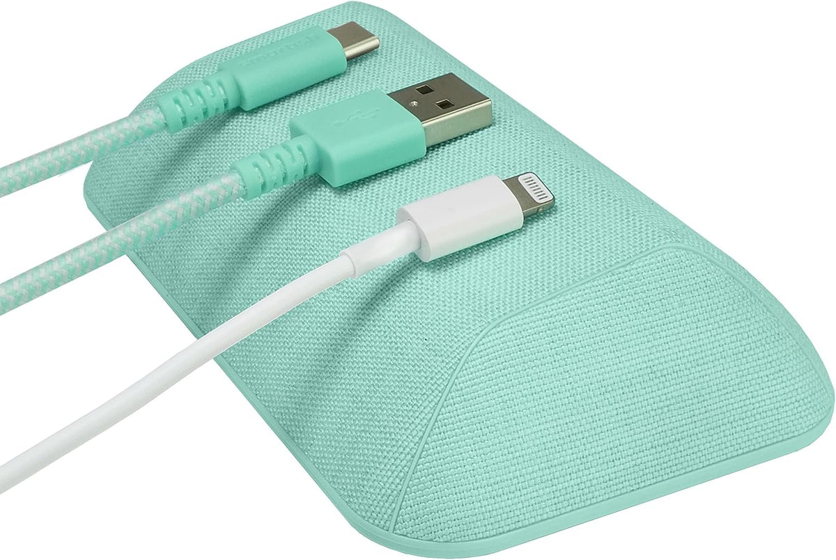 Smartish® Magnetic Cord Holder - Bigger Cable Wrangler Organizer with Magnet Clips for Charger Management on Desktop, Nightstand, or Side Table - Holds 6+ Cables - Teal Me More