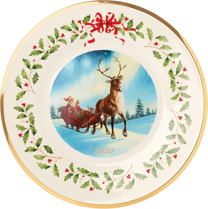 LENOX 895059 2023 Holiday Annual Plate Sleigh Scene