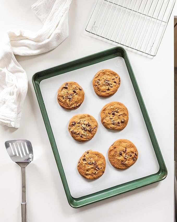 The Silicone Kitchen Reusable Silicone Oven Baking Mats Gift Set Bundle, 2 Half-Sheet, 2 Quarter-Sheet, Vintage Navy Blue, Pearl Gray